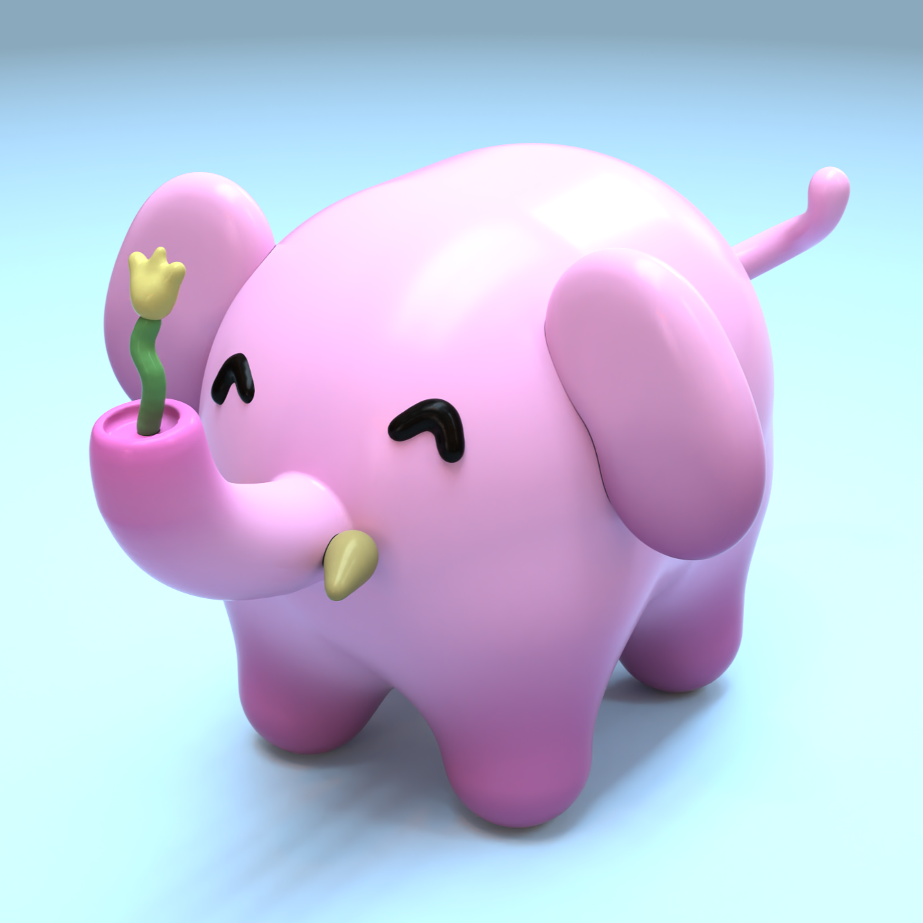 pink elephant 3d model